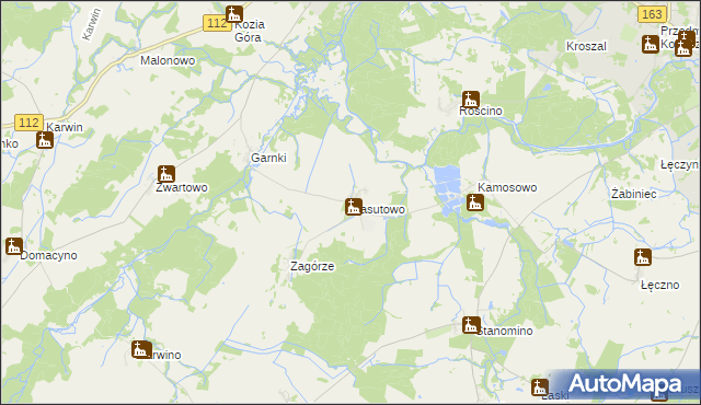 mapa Nasutowo, Nasutowo na mapie Targeo