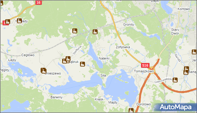 mapa Naterki, Naterki na mapie Targeo