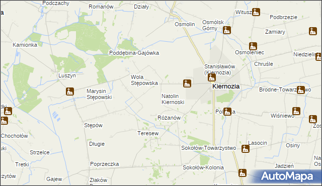 mapa Natolin Kiernoski, Natolin Kiernoski na mapie Targeo