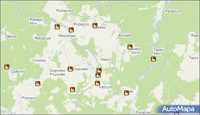 mapa Nawcz, Nawcz na mapie Targeo