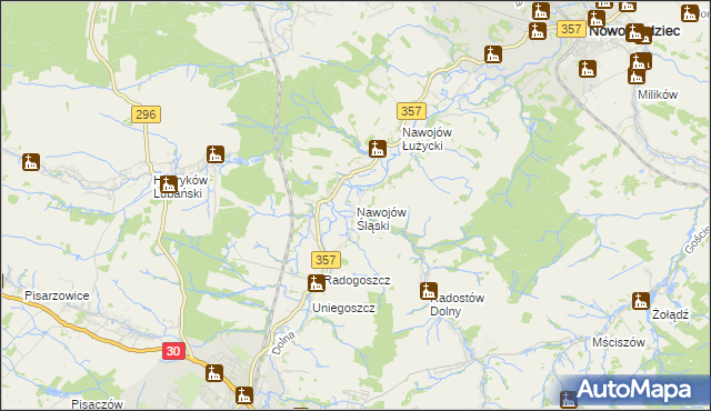 mapa Nawojów Śląski, Nawojów Śląski na mapie Targeo