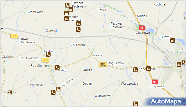 mapa Nawra gmina Chełmża, Nawra gmina Chełmża na mapie Targeo