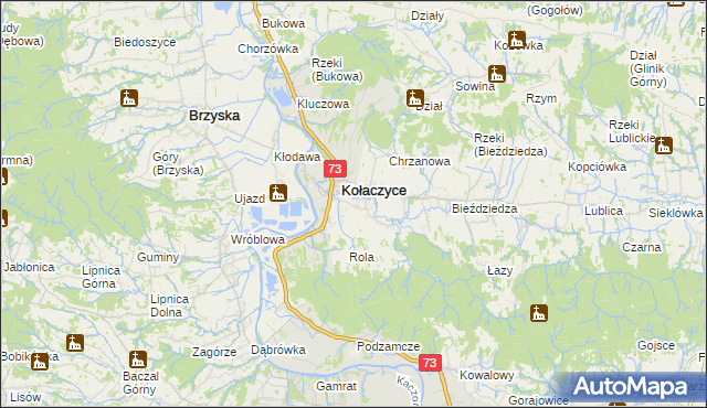 mapa Nawsie Kołaczyckie, Nawsie Kołaczyckie na mapie Targeo