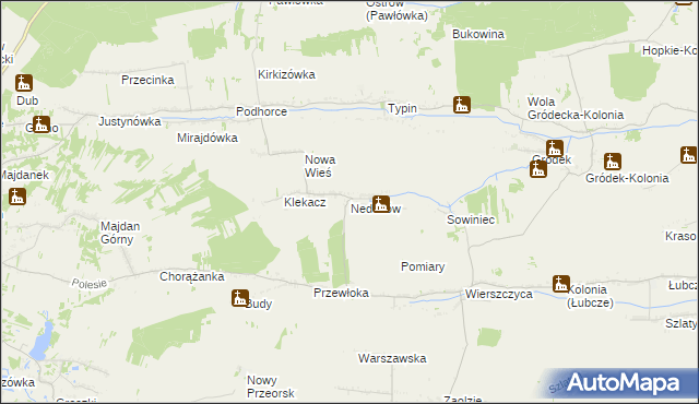 mapa Nedeżów, Nedeżów na mapie Targeo