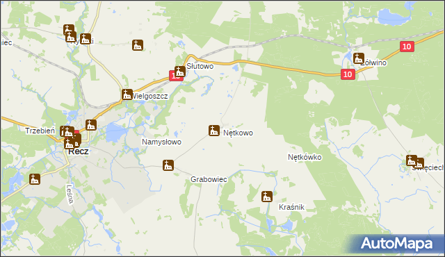 mapa Nętkowo, Nętkowo na mapie Targeo