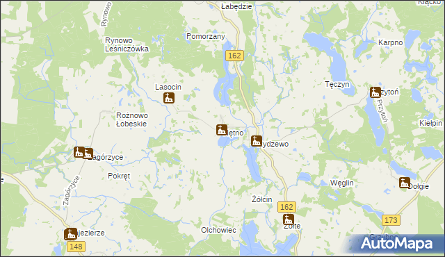 mapa Nętno, Nętno na mapie Targeo