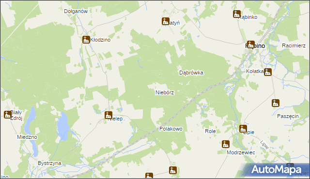 mapa Niebórz, Niebórz na mapie Targeo