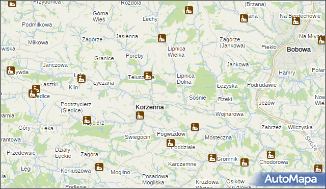 mapa Niecew, Niecew na mapie Targeo