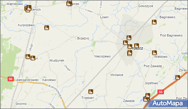 mapa Nieciszewo, Nieciszewo na mapie Targeo