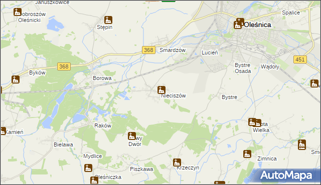 mapa Nieciszów, Nieciszów na mapie Targeo