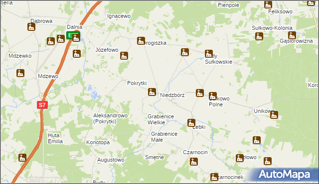 mapa Niedzbórz, Niedzbórz na mapie Targeo