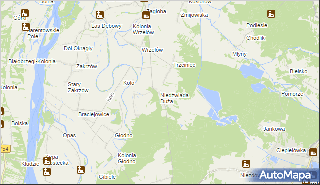 mapa Niedźwiada Duża, Niedźwiada Duża na mapie Targeo