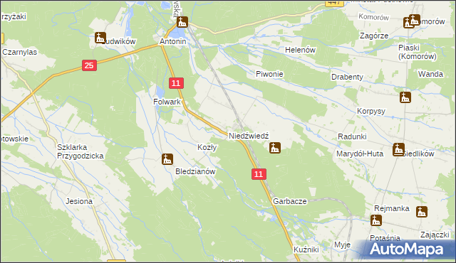 mapa Niedźwiedź gmina Ostrzeszów, Niedźwiedź gmina Ostrzeszów na mapie Targeo