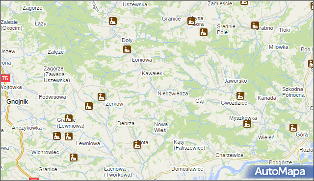 mapa Niedźwiedza, Niedźwiedza na mapie Targeo