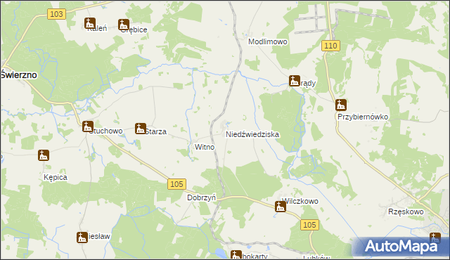 mapa Niedźwiedziska, Niedźwiedziska na mapie Targeo