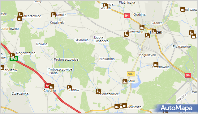 mapa Niekarmia, Niekarmia na mapie Targeo