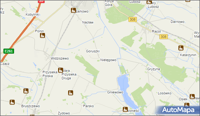 mapa Nielęgowo, Nielęgowo na mapie Targeo