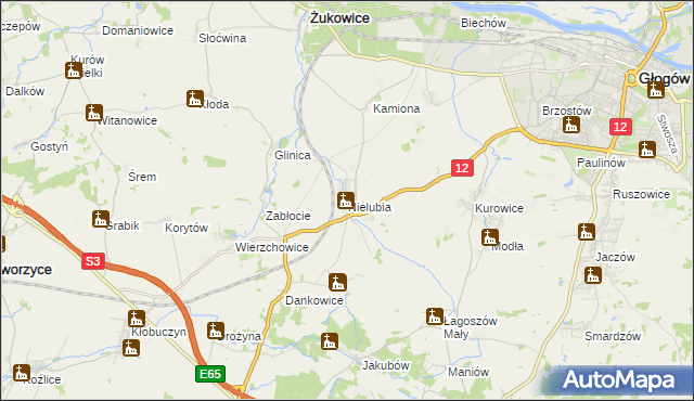 mapa Nielubia, Nielubia na mapie Targeo