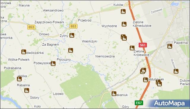 mapa Niemcowizna, Niemcowizna na mapie Targeo