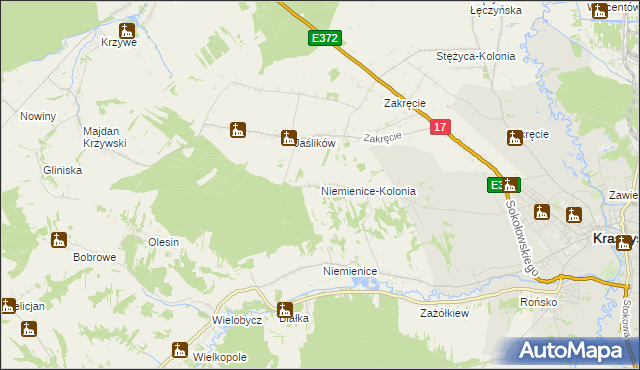 mapa Niemienice-Kolonia, Niemienice-Kolonia na mapie Targeo