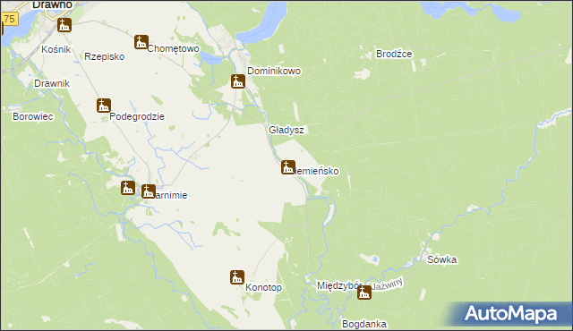 mapa Niemieńsko, Niemieńsko na mapie Targeo