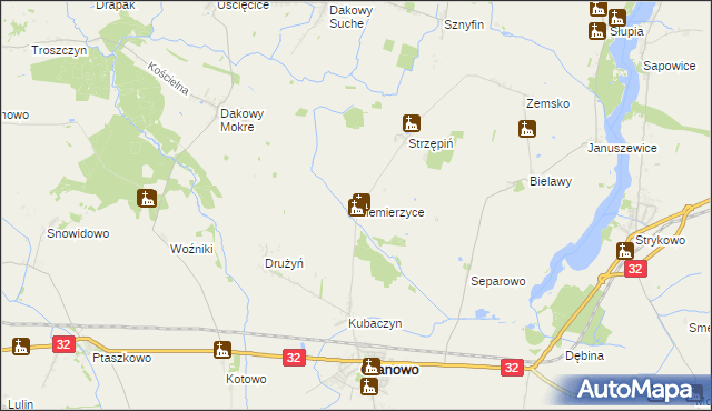 mapa Niemierzyce, Niemierzyce na mapie Targeo