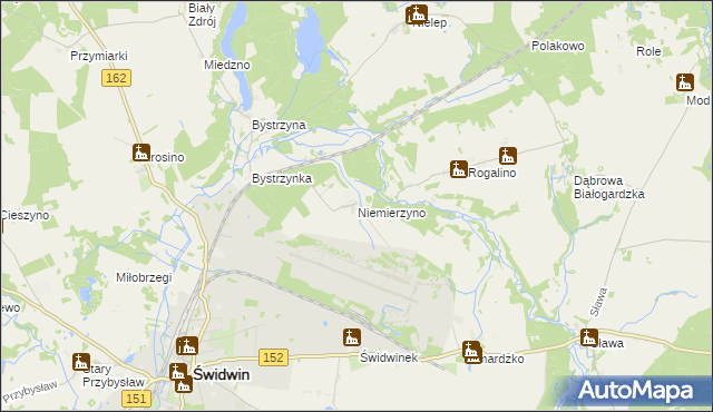 mapa Niemierzyno gmina Świdwin, Niemierzyno gmina Świdwin na mapie Targeo