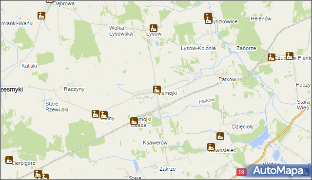 mapa Niemojki gmina Łosice, Niemojki gmina Łosice na mapie Targeo