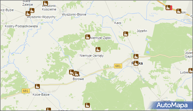 mapa Niemyje-Skłody, Niemyje-Skłody na mapie Targeo