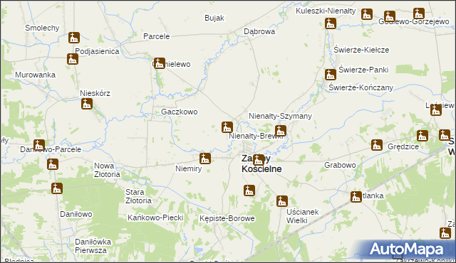 mapa Nienałty-Brewki, Nienałty-Brewki na mapie Targeo