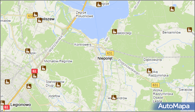 mapa Nieporęt, Nieporęt na mapie Targeo