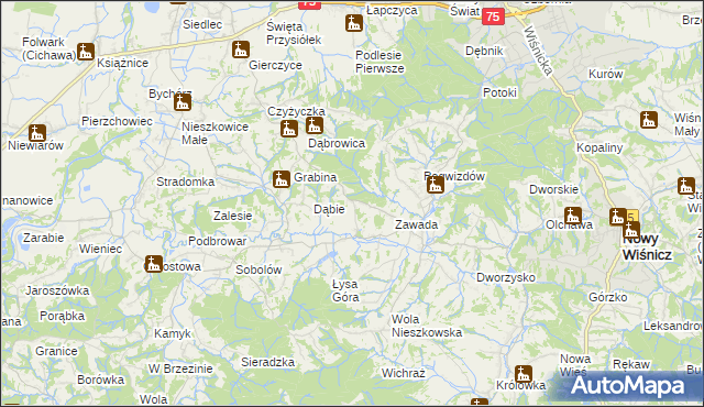 mapa Nieprześnia, Nieprześnia na mapie Targeo