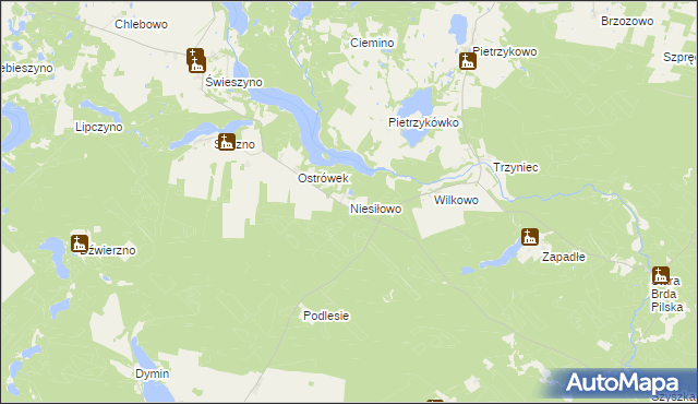 mapa Niesiłowo, Niesiłowo na mapie Targeo