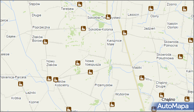 mapa Niespusza-Wieś, Niespusza-Wieś na mapie Targeo