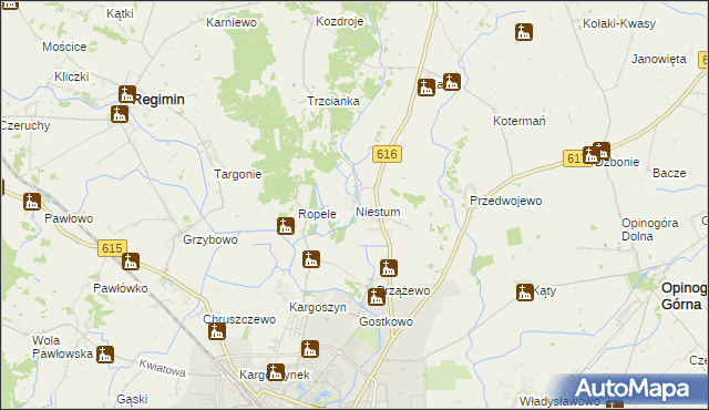 mapa Niestum, Niestum na mapie Targeo