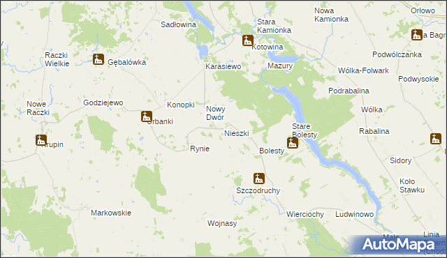 mapa Nieszki, Nieszki na mapie Targeo