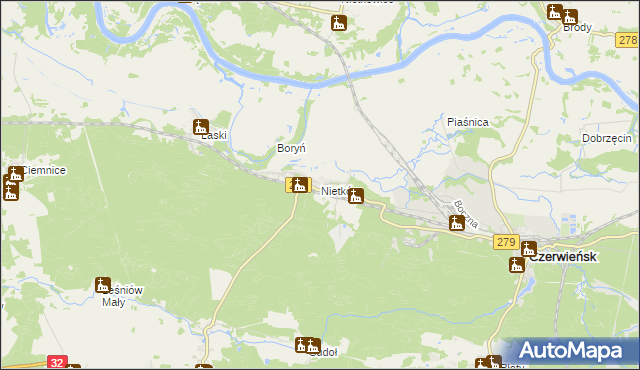 mapa Nietków, Nietków na mapie Targeo