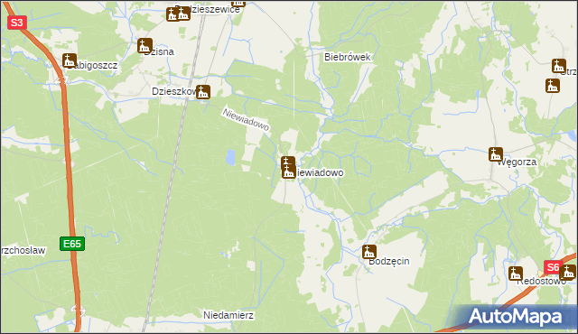 mapa Niewiadowo, Niewiadowo na mapie Targeo