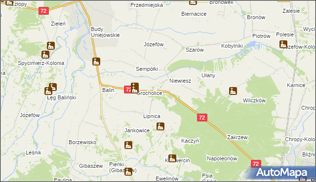 mapa Niewiesz-Kolonia, Niewiesz-Kolonia na mapie Targeo