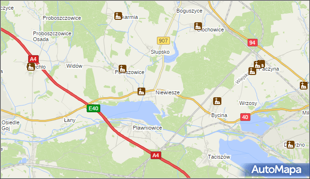 mapa Niewiesze, Niewiesze na mapie Targeo