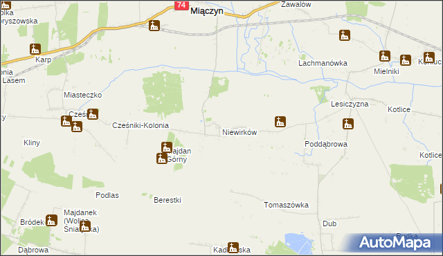 mapa Niewirków, Niewirków na mapie Targeo