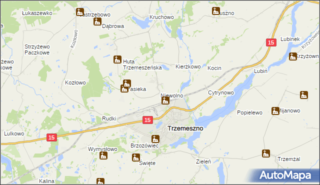 mapa Niewolno, Niewolno na mapie Targeo