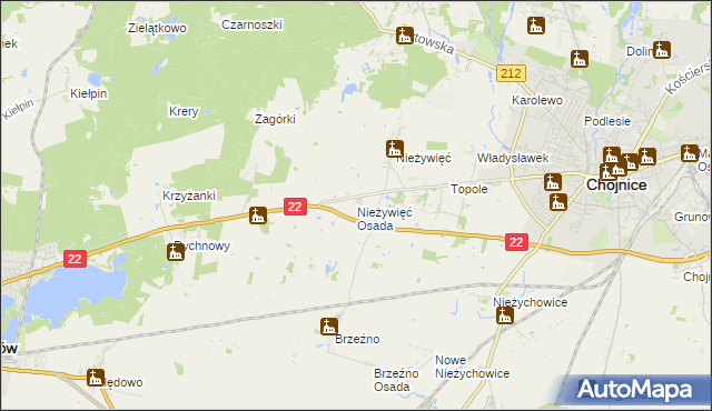 mapa Nieżywięć Osada, Nieżywięć Osada na mapie Targeo
