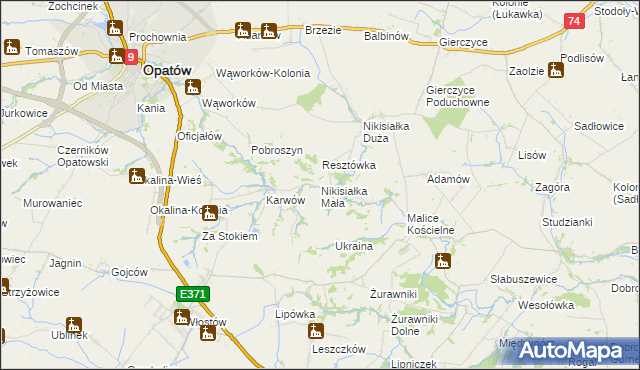 mapa Nikisiałka Mała, Nikisiałka Mała na mapie Targeo