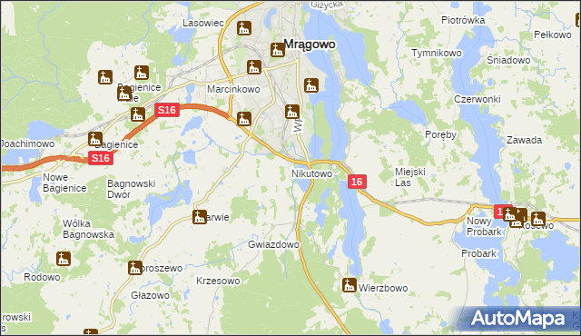 mapa Nikutowo, Nikutowo na mapie Targeo