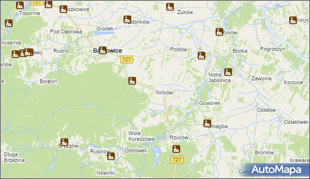 mapa Ninków, Ninków na mapie Targeo