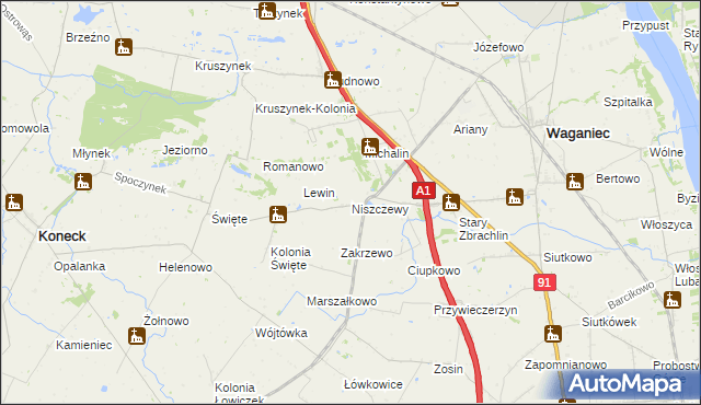 mapa Niszczewy, Niszczewy na mapie Targeo