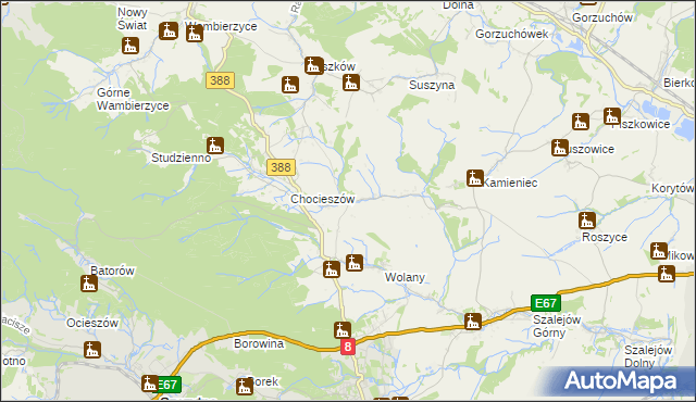 mapa Niwa gmina Szczytna, Niwa gmina Szczytna na mapie Targeo