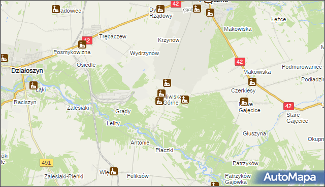 mapa Niwiska Górne, Niwiska Górne na mapie Targeo