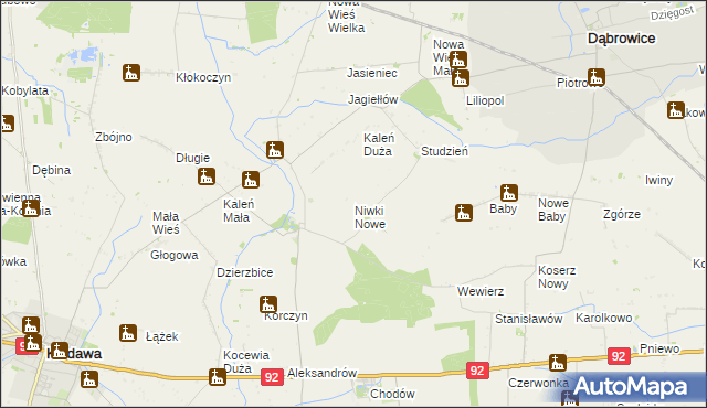 mapa Niwki Nowe, Niwki Nowe na mapie Targeo